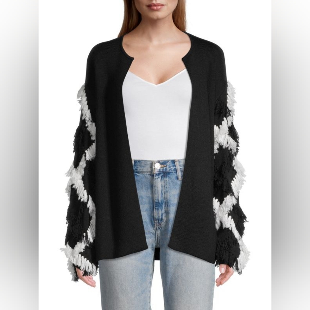 Chase Fringe-Sleeve Cardigan